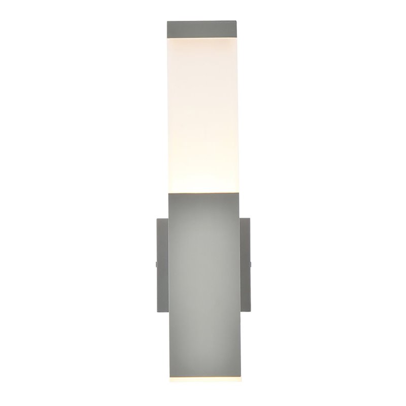 Living District Raine 1-Light Modern Aluminum LED Wall Sconce in Silver