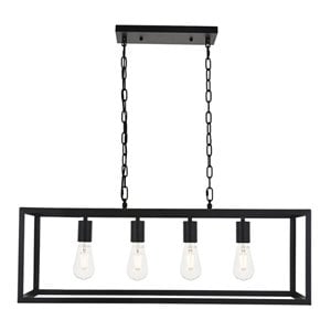 Living District Resolute 4-Light Mid-Century Metal Pendant in Black