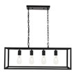 Living District Resolute 4-Light Mid-Century Metal Pendant in Black