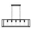 Living District Resolute 5-Light Mid-Century Metal Pendant in Black Finish