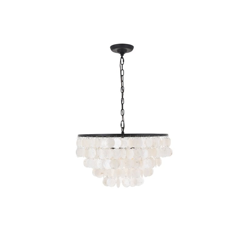 Living District Selene 4-Light Mid-Century Metal Pendant in Black and White