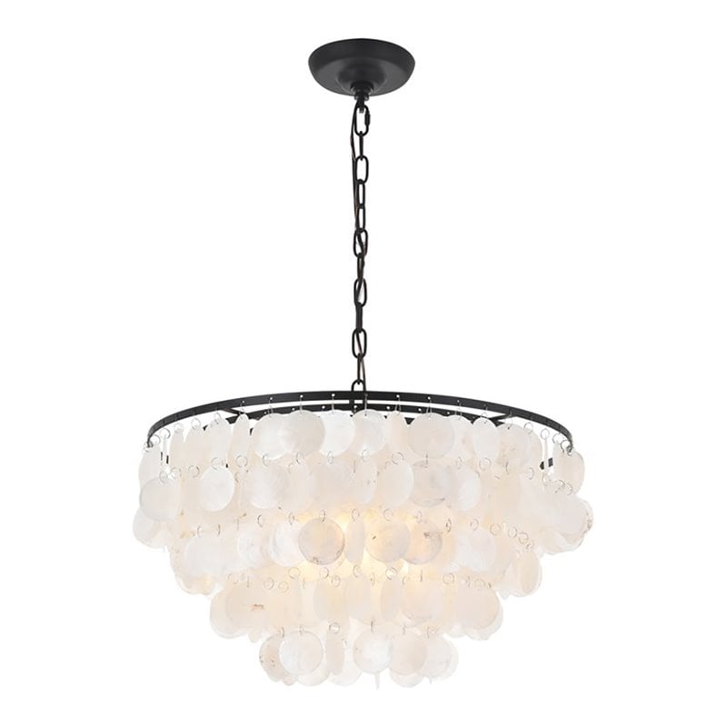 Living District Selene 4-Light Mid-Century Metal Pendant in Black and White