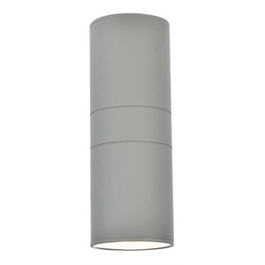 Living District Raine 1-Light Modern Aluminum Outdoor Wall Light in Silver