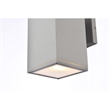 Living District Raine 1-Light Modern Aluminum Outdoor Wall Light in Silver