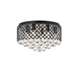 Living District Tully 6-Light Metal & Crystal Flush Mount in Matte Black/Clear