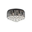 Living District Tully 6-Light Metal & Crystal Flush Mount in Matte Black/Clear