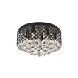 Living District Tully 6-Light Metal & Crystal Flush Mount in Matte Black/Clear