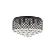 Living District Tully 6-Light Metal & Crystal Flush Mount in Matte Black/Clear