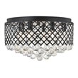 Living District Tully 6-Light Metal & Crystal Flush Mount in Matte Black/Clear