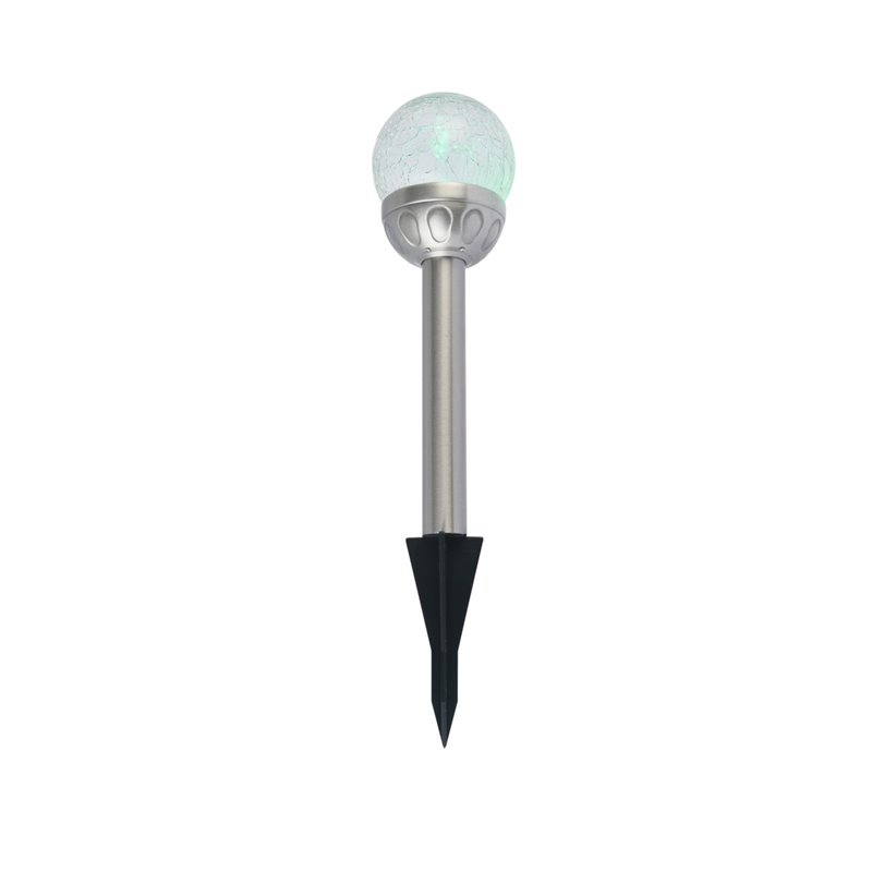 Living District Allium 4-Pack Glass Outdoor LED Pathway Light in Silver