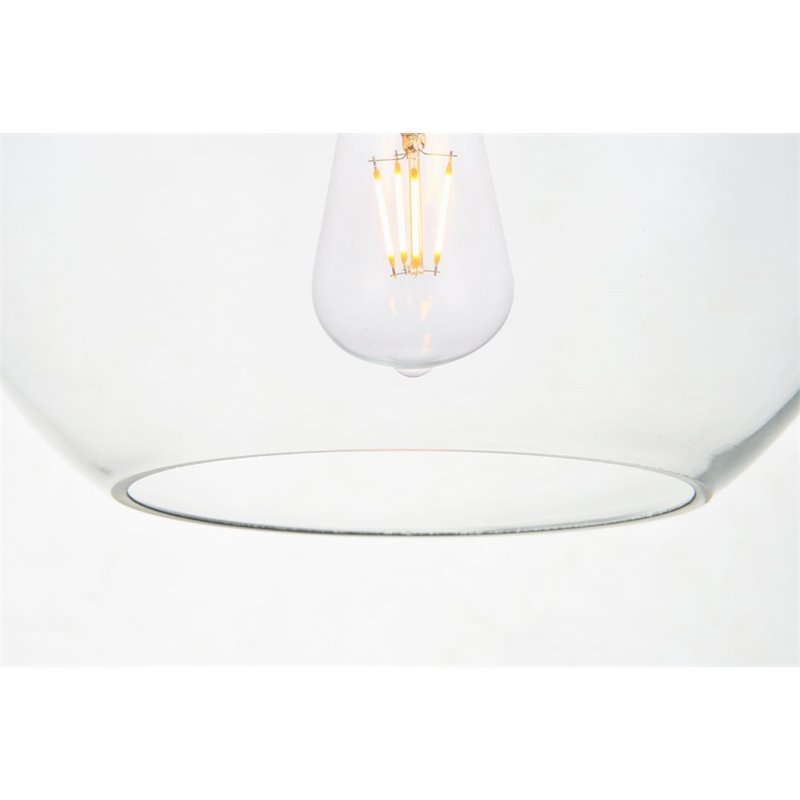 Living District Baxter 1-Light Mid-Century Metal Pendant in Brass