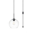 Living District Baxter 1-Light Mid-Century Metal Pendant in Black Finish