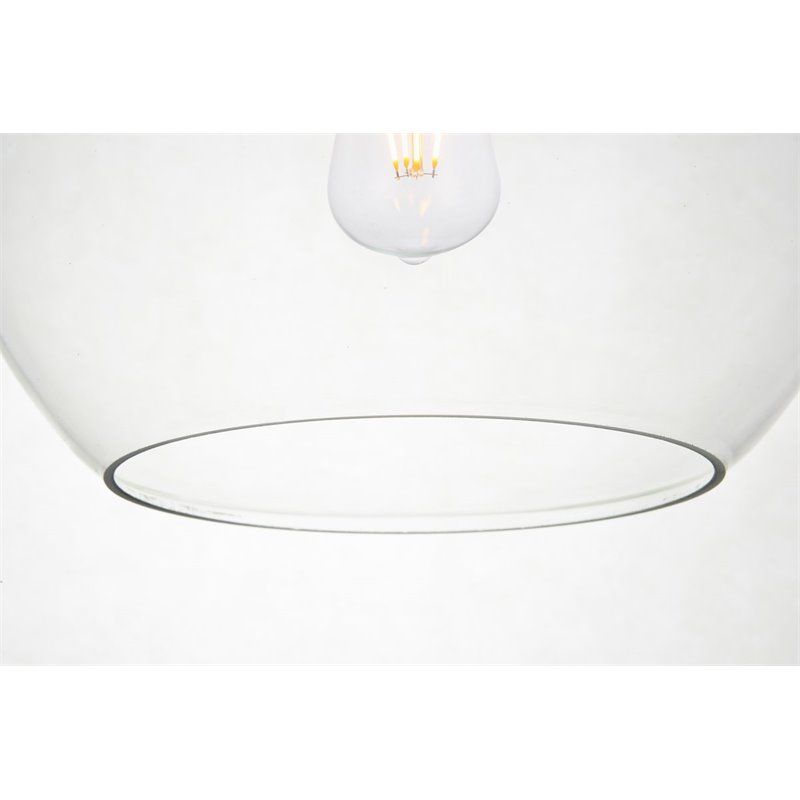 Living District Baxter 1-Light Mid-Century Metal Pendant in Black Finish