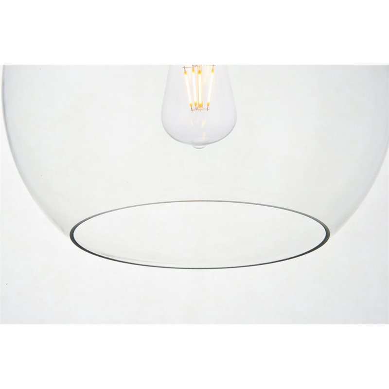 Living District Baxter 1-Light Mid-Century Metal Pendant in Brass Finish