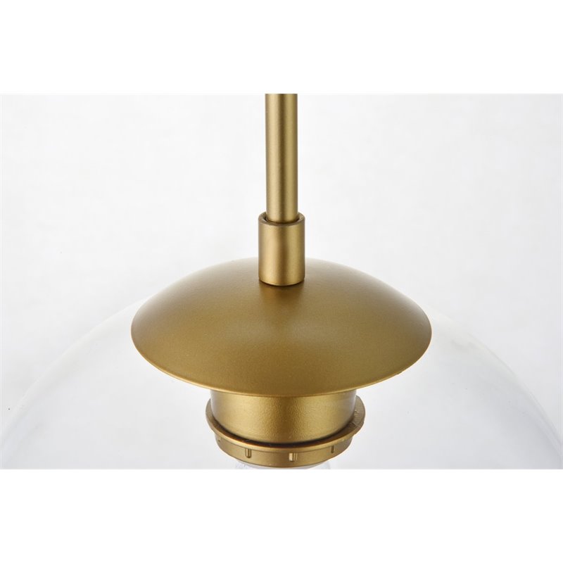 Living District Baxter 1-Light Mid-Century Metal Pendant in Brass Finish