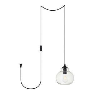 Living District Destry 1-Light Mid-Century Metal Pendant in Black