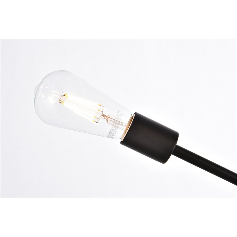 Living District Axel 6-Light Mid-Century Metal Pendant in Black