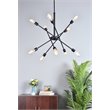 Living District Axel 10-Light Mid-Century Metal Pendant in Black