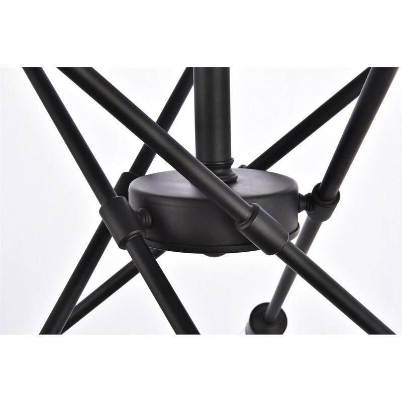 Living District Axel 10-Light Mid-Century Metal Pendant in Black