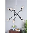 Living District Axel 10-Light Mid-Century Metal Pendant in Black