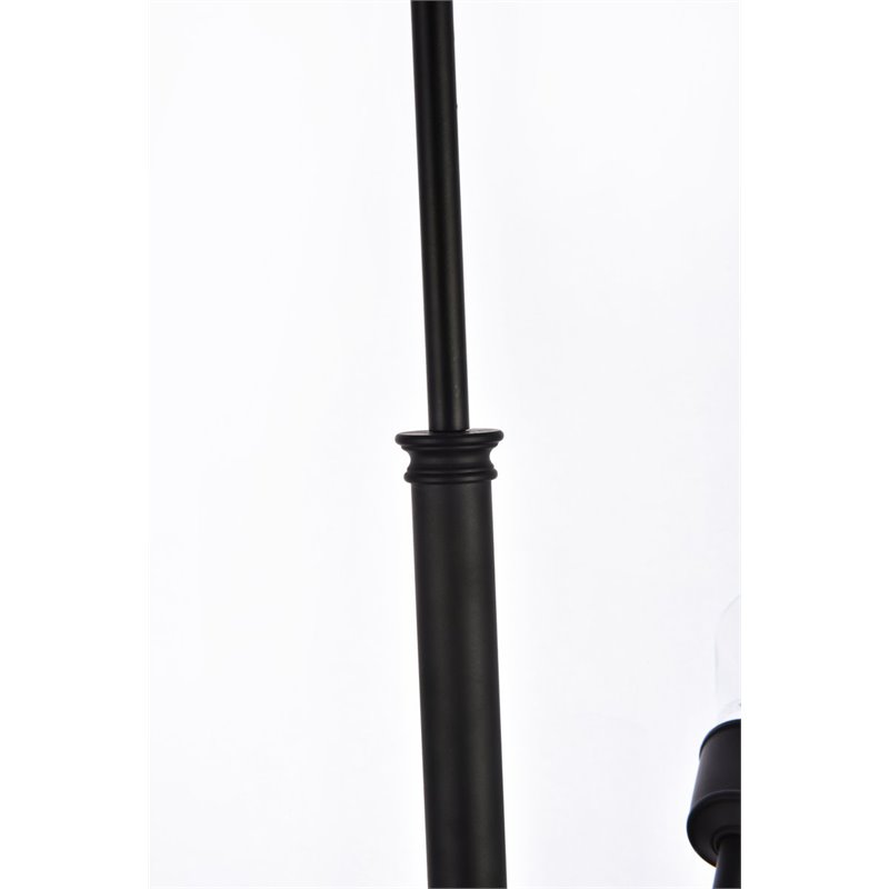 Living District Axel 6-Light Mid-Century Metal Pendant in Black Finish