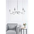 Living District Rohan 6-Light Mid-Century Metal Chandelier in Polished Nickel