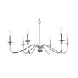 Living District Rohan 6-Light Mid-Century Metal Chandelier in Polished Nickel