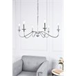 Living District Rohan 6-Light Mid-Century Metal Chandelier in Polished Nickel
