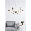 Living District Rohan 6-Light Mid-Century Metal Chandelier in Brass