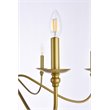 Living District Rohan 6-Light Mid-Century Metal Chandelier in Brass