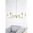 Living District Rohan 6-Light Mid-Century Metal Chandelier in Brass