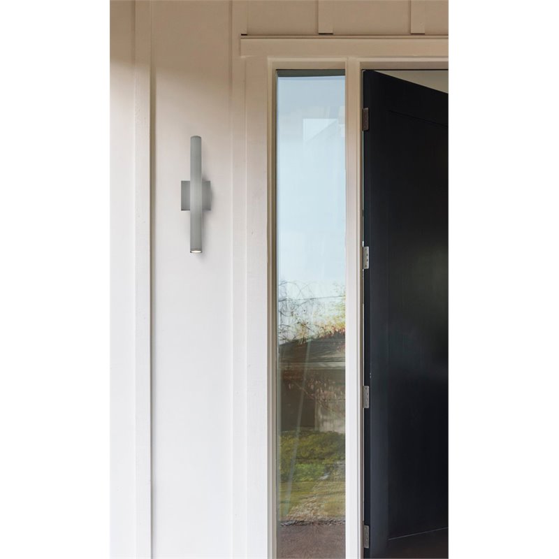 Living District Raine 1-Light Modern Aluminum LED Wall Sconce in Silver Finish