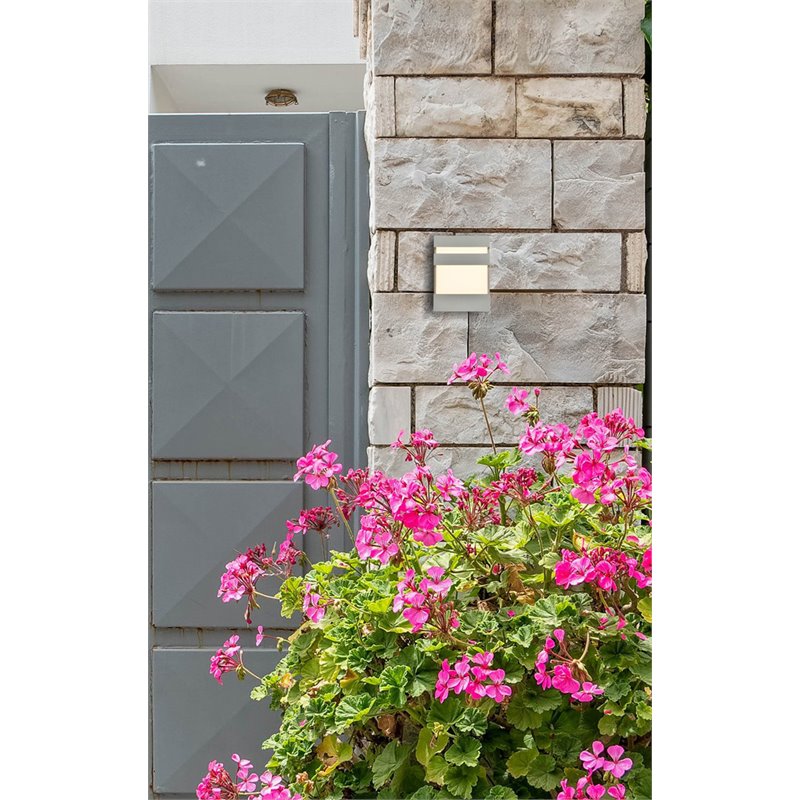living district raine 1-light 5&quot modern style aluminum led wall sconce - silver