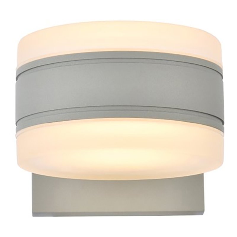 Living District Raine 1-Light Modern Aluminum LED Wall Sconce in Silver