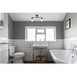 Living District Zane 2-Light Mid-Century Metal Flush Mount in Black