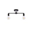 Living District Zane 2-Light Mid-Century Metal Flush Mount in Black