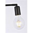 Living District Zane 2-Light Mid-Century Metal Flush Mount in Black
