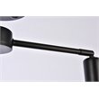 Living District Zane 2-Light Mid-Century Metal Flush Mount in Black