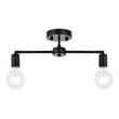 Living District Zane 2-Light Mid-Century Metal Flush Mount in Black