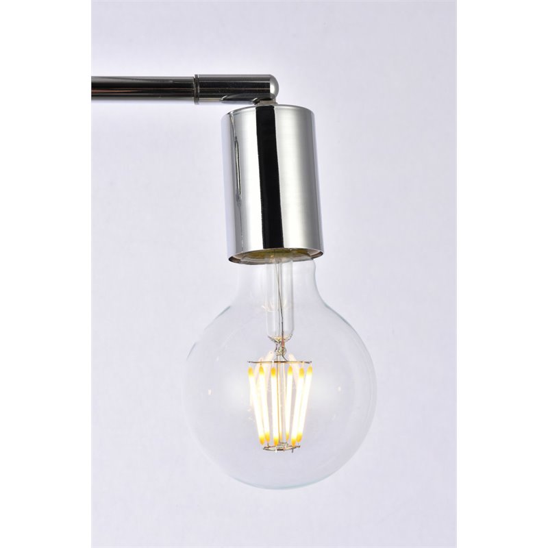 Living District Zane 2-Light Mid-Century Metal Flush Mount in Chrome