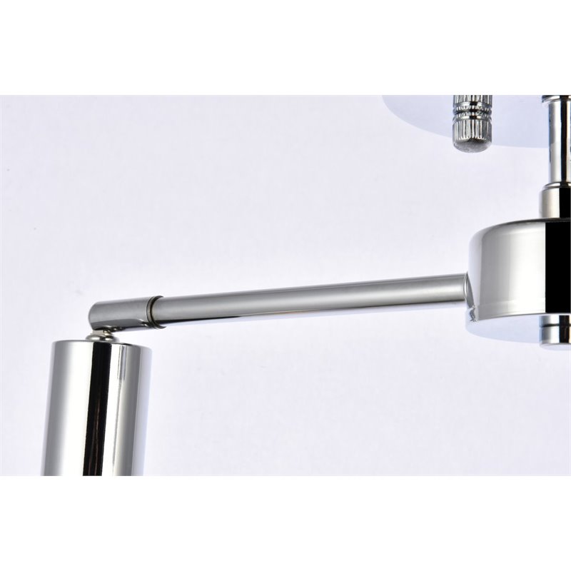 Living District Zane 2-Light Mid-Century Metal Flush Mount in Chrome