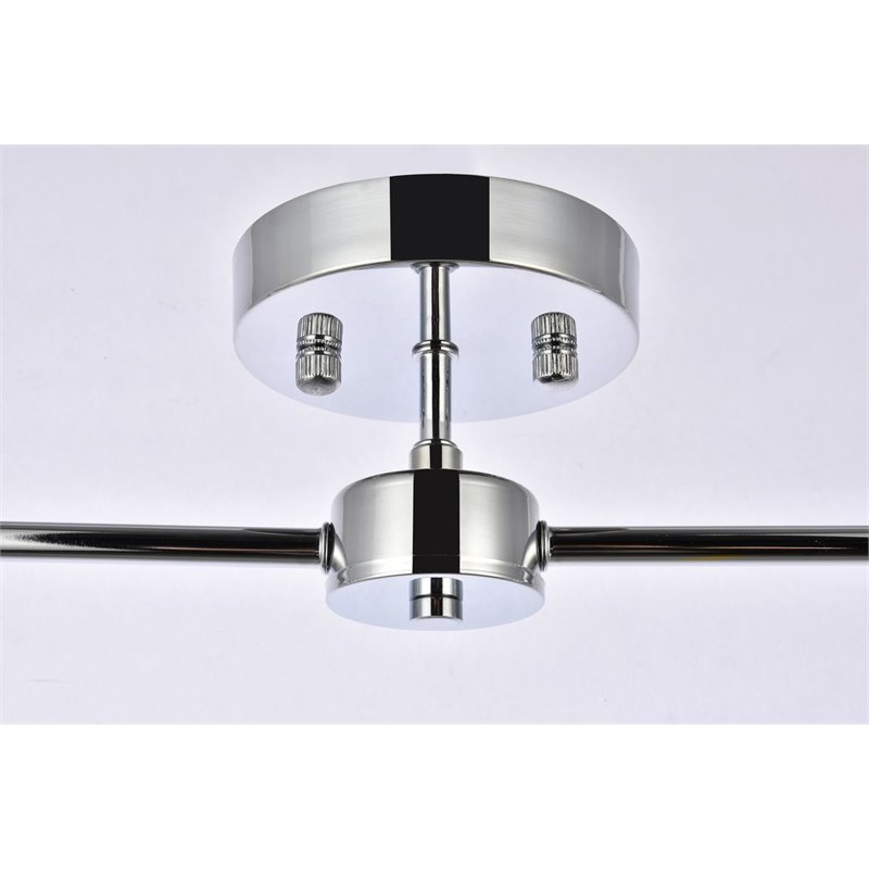 Living District Zane 2-Light Mid-Century Metal Flush Mount in Chrome