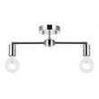 Living District Zane 2-Light Mid-Century Metal Flush Mount in Chrome