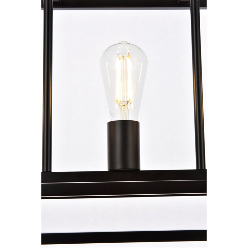 Living District Voir 3-Light Mid-Century Metal Pendant in Black