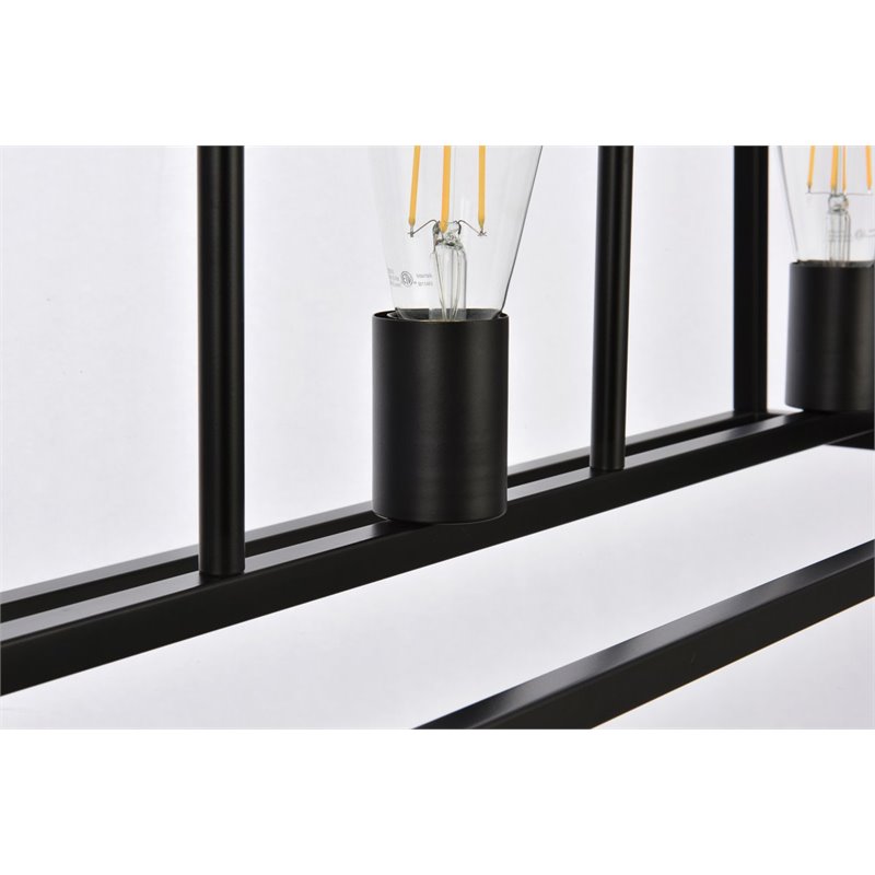 Living District Voir 3-Light Mid-Century Metal Pendant in Black
