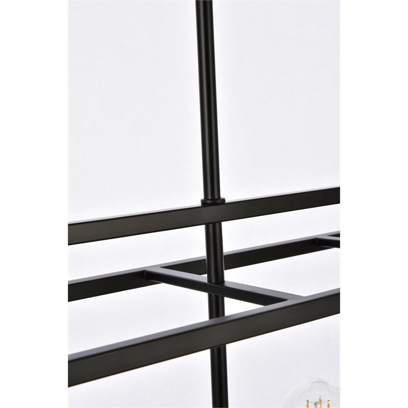 Living District Voir 3-Light Mid-Century Metal Pendant in Black