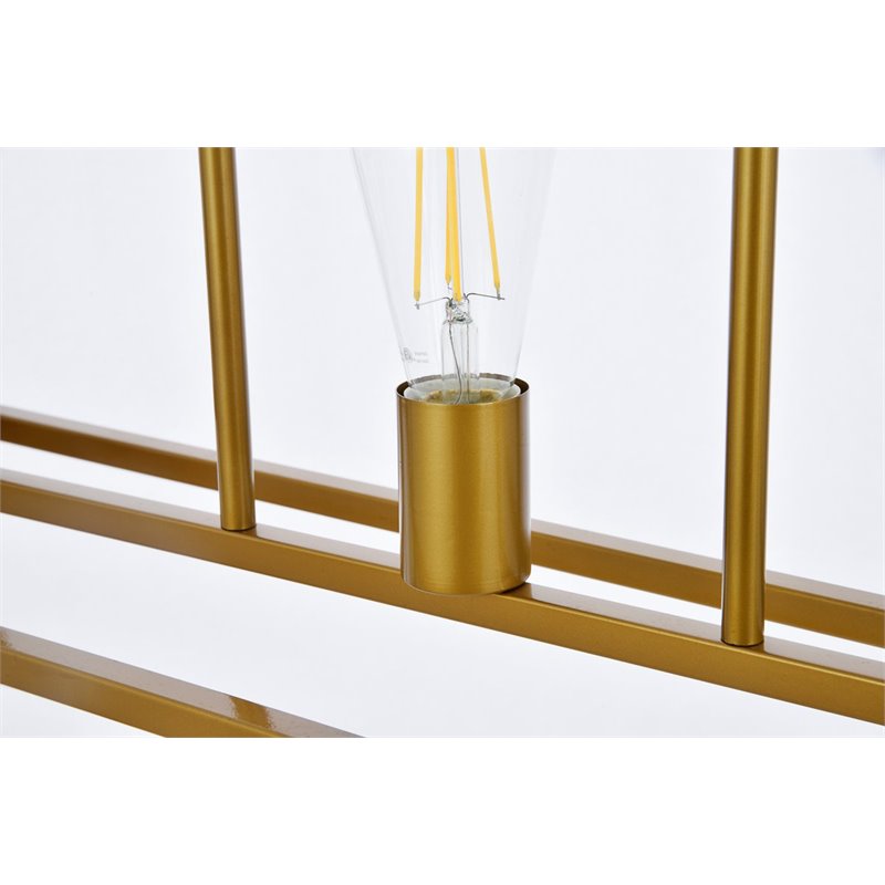 Living District Voir 3-Light Mid-Century Metal Pendant in Brass