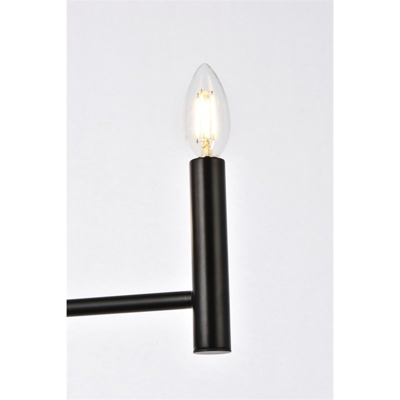 Living District Carmella 3-Light Mid-Century Metal Pendant in Black