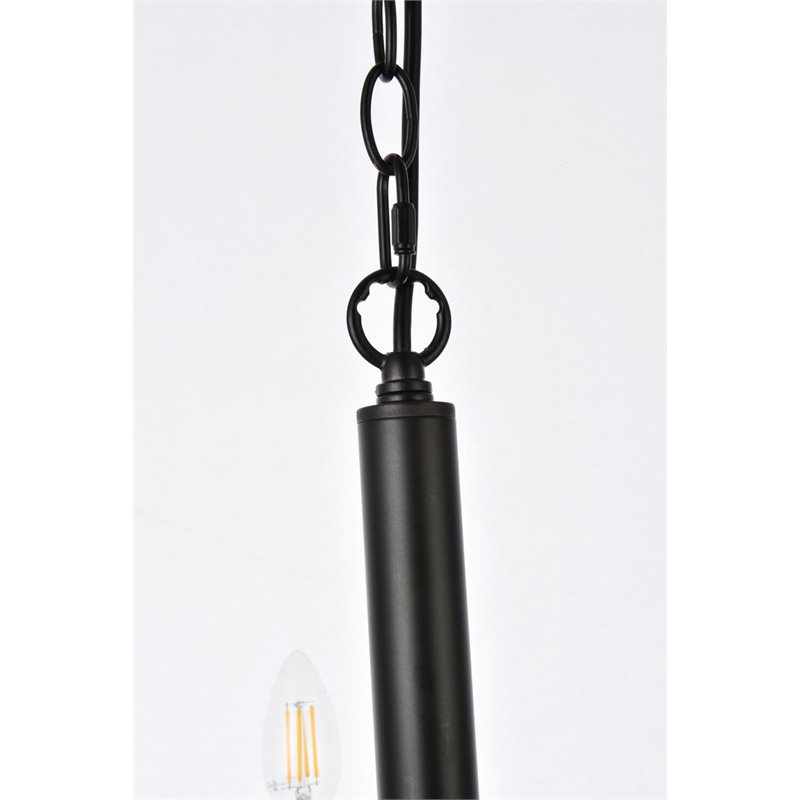 Living District Carmella 3-Light Mid-Century Metal Pendant in Black