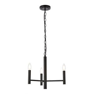 Living District Carmella 3-Light Mid-Century Metal Pendant in Black